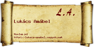 Lukács Amábel névjegykártya